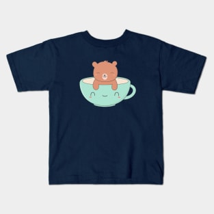 Kawaii Brown Bear Coffee T-Shirt Kids T-Shirt